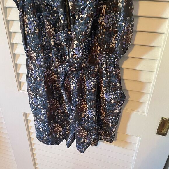 MADEWELL ELIOT | blue purple silk zipper front romper XS - Picture 3 of 8